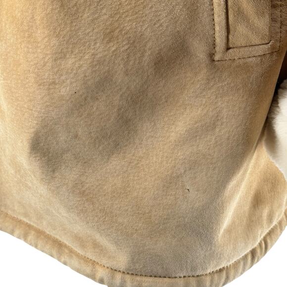 J.G. Hook Women's Penny Lane Coat Leather Fur Hood SZ L Boho Hippie Yellowstone - Picture 6 of 11